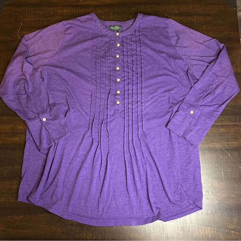 Ralph Lauren Deep Purple Tunic Blouse.
